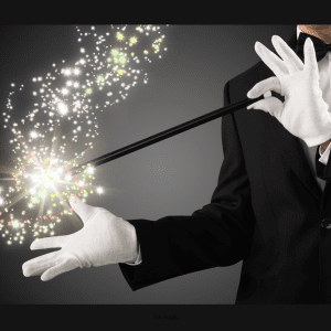 The "Magic" of Learning, showing a magician with a wand